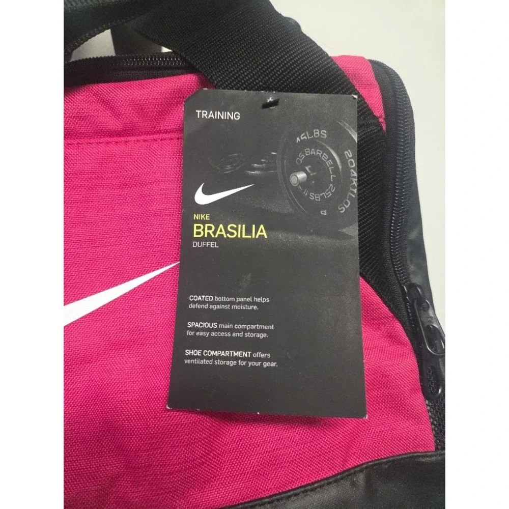 Nike Brasilia Training Duffel Bag XS Pink Black BA5432-644 Shoe Compartment NWT